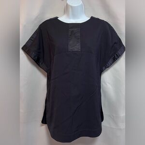 Hilton Hollis Short‎ Sleeve Top Blouse Women’s Navy Blue Sz Small
